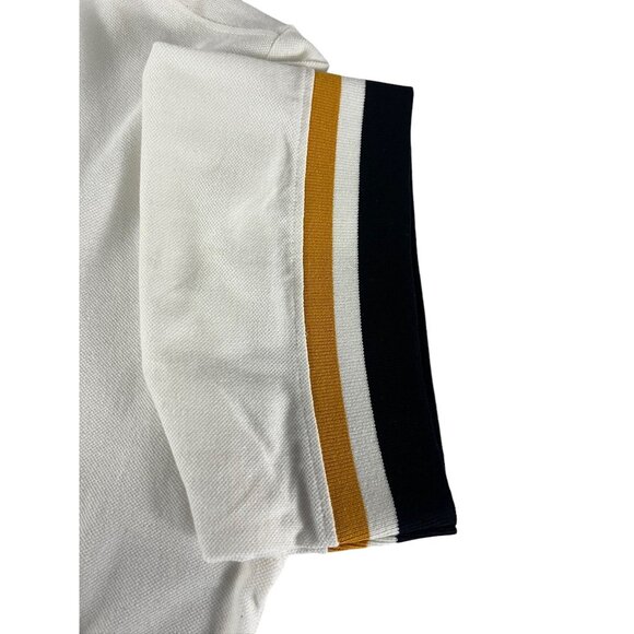 G-Net Mens Short Sleeve T-Shirt Pocket Striped Sleeves XXL Eggshell Oversized - Picture 7 of 13